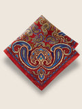 Red/Maroon Paisley Silk Pocket Square