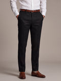 Positano Black Tailored Fit Pure Linen Trouser