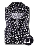 Diablo Black Printed Full Sleeve Single Cuff Slim Fit Party Wear Viscose Shirt