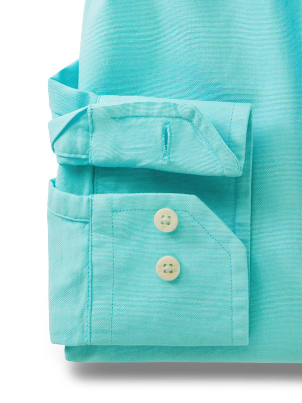 Diaz Oxford Garment Dyed Jade Solid Full Sleeve Tailored Fit Casual Cotton Shirt