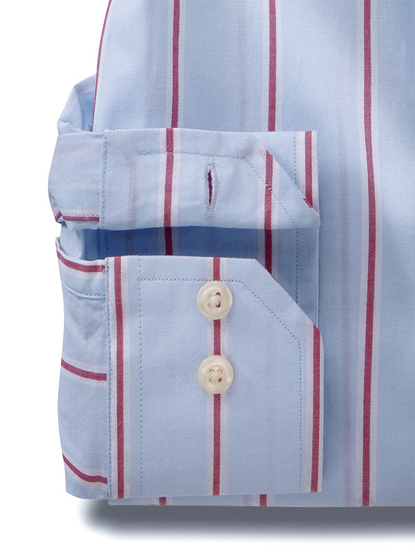 Grimaldo Sky Striped Full Sleeve Tailored Fit Casual Cotton Shirt