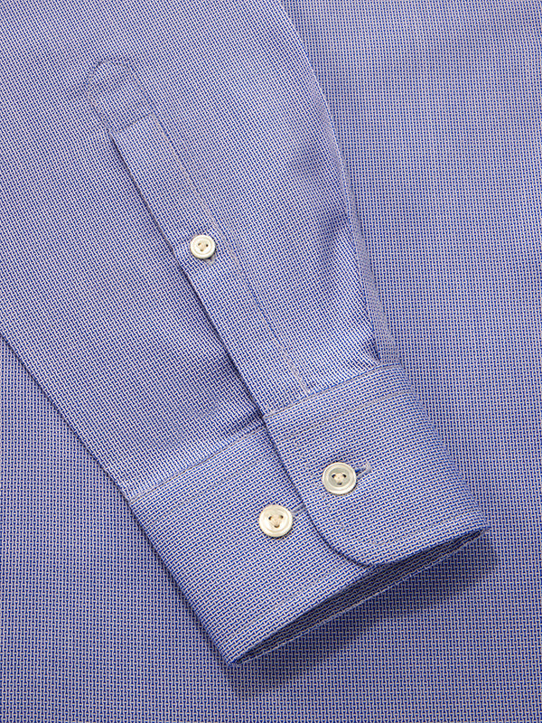 Montefalco Blue Solid Full Sleeve Single Cuff Tailored Fit Classic Formal Egyptian Giza Silk Touch Cotton Shirt