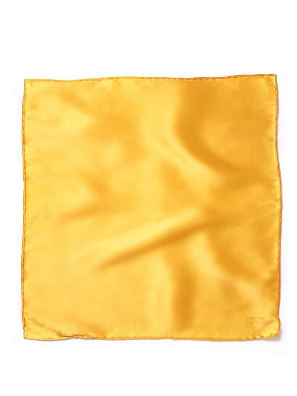 Medium Gold Solid Silk Pocket Square