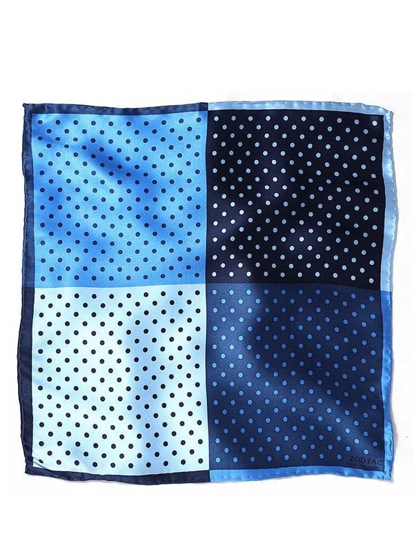 Blue/ Multi 4-in-1 Silk Pocket Square