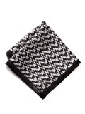 Black/ White All Over Silk Pocket Square
