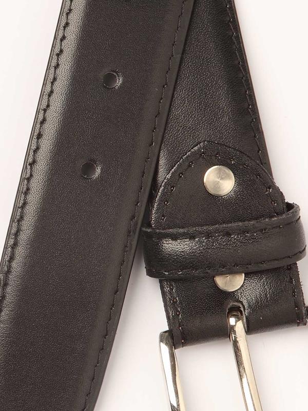 Solid Black Classic Leather Belt