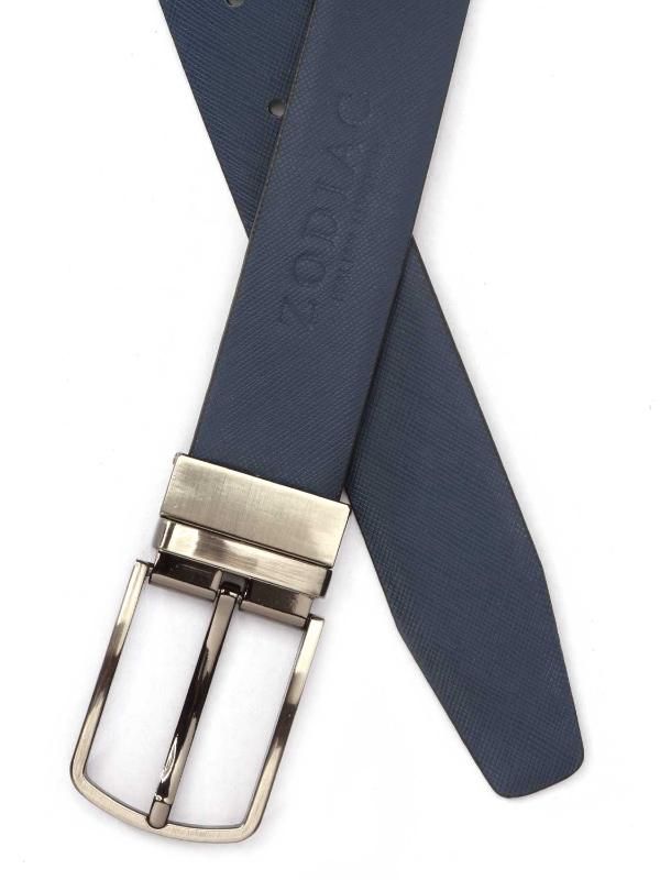 Black/ Blue Reversible Leather Belt