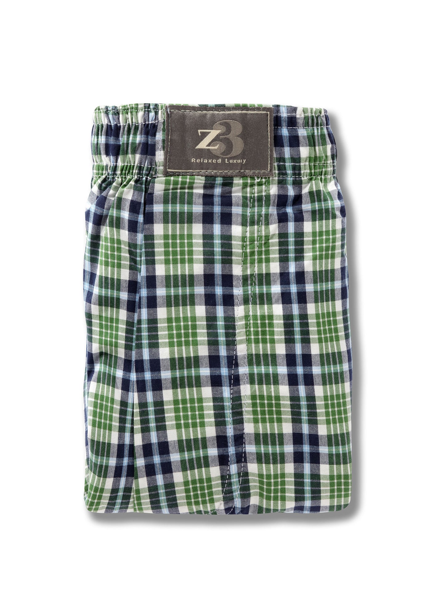 z3 Green Check Tailored Fit Cotton Boxer Shorts