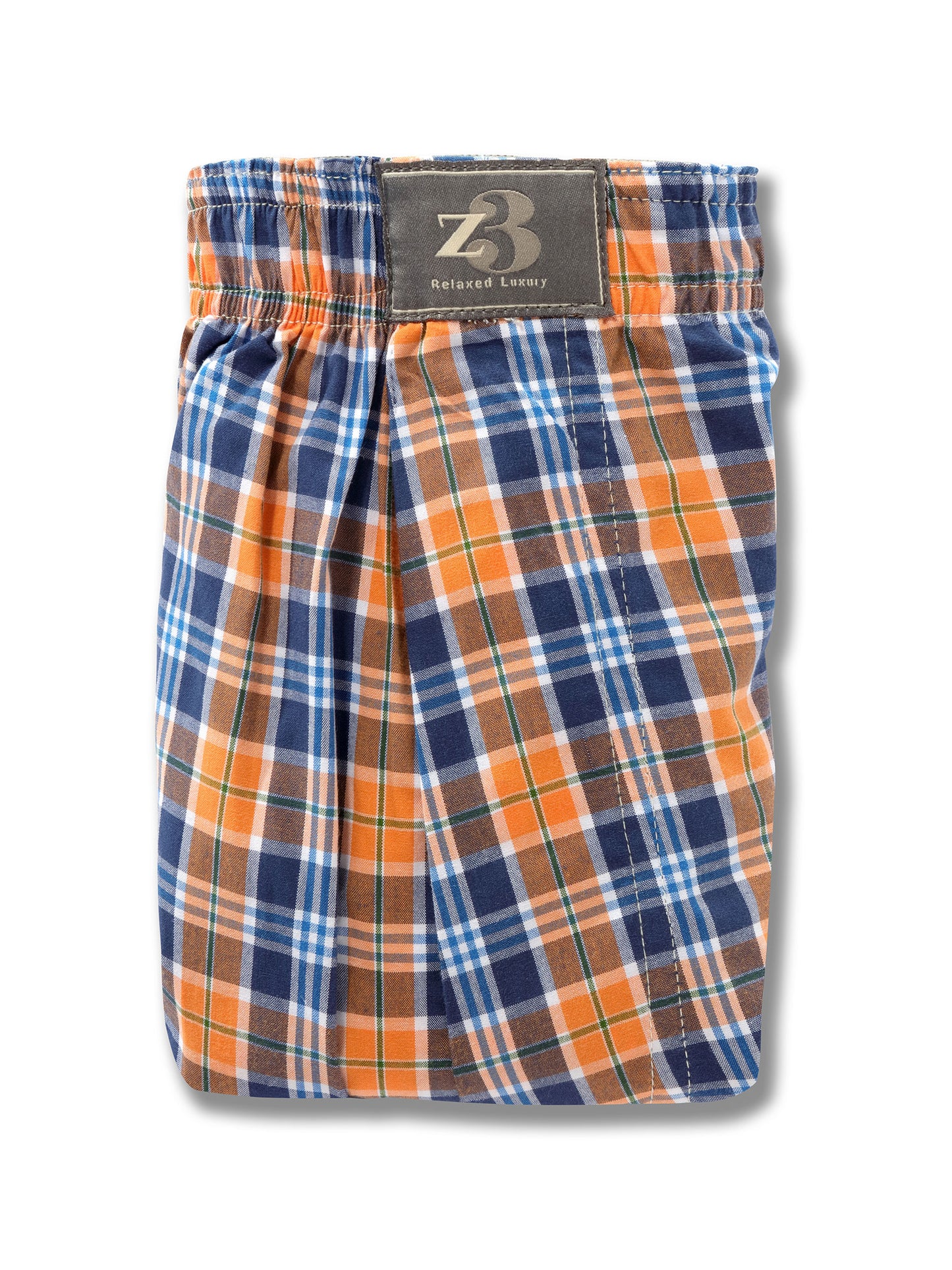 z3 Orange Check Tailored Fit Cotton Boxer Shorts