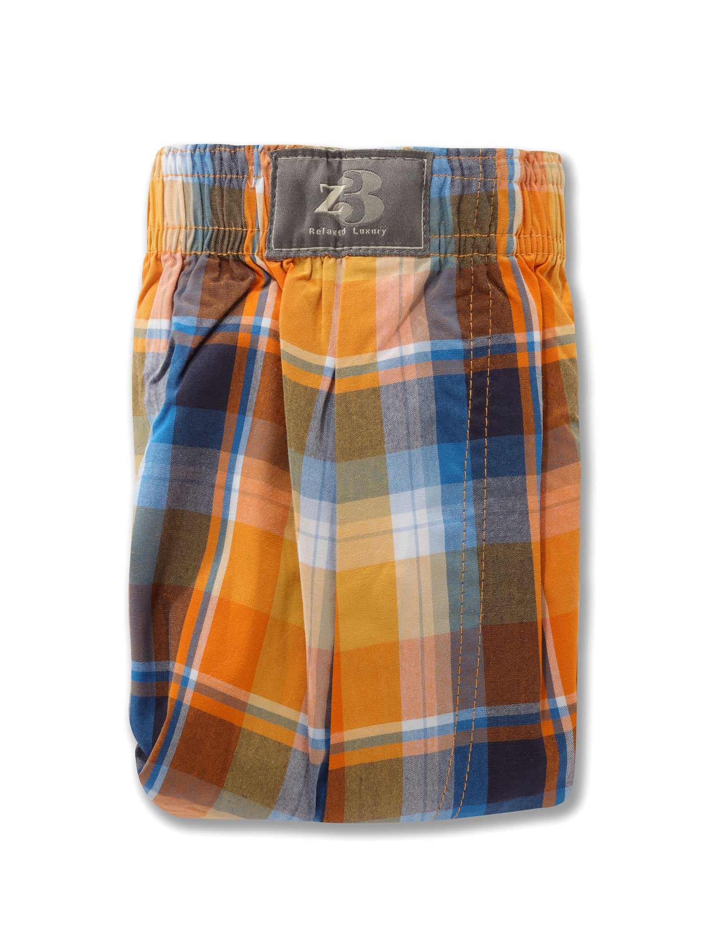 z3 Orange Check Tailored Fit Cotton Boxer Shorts