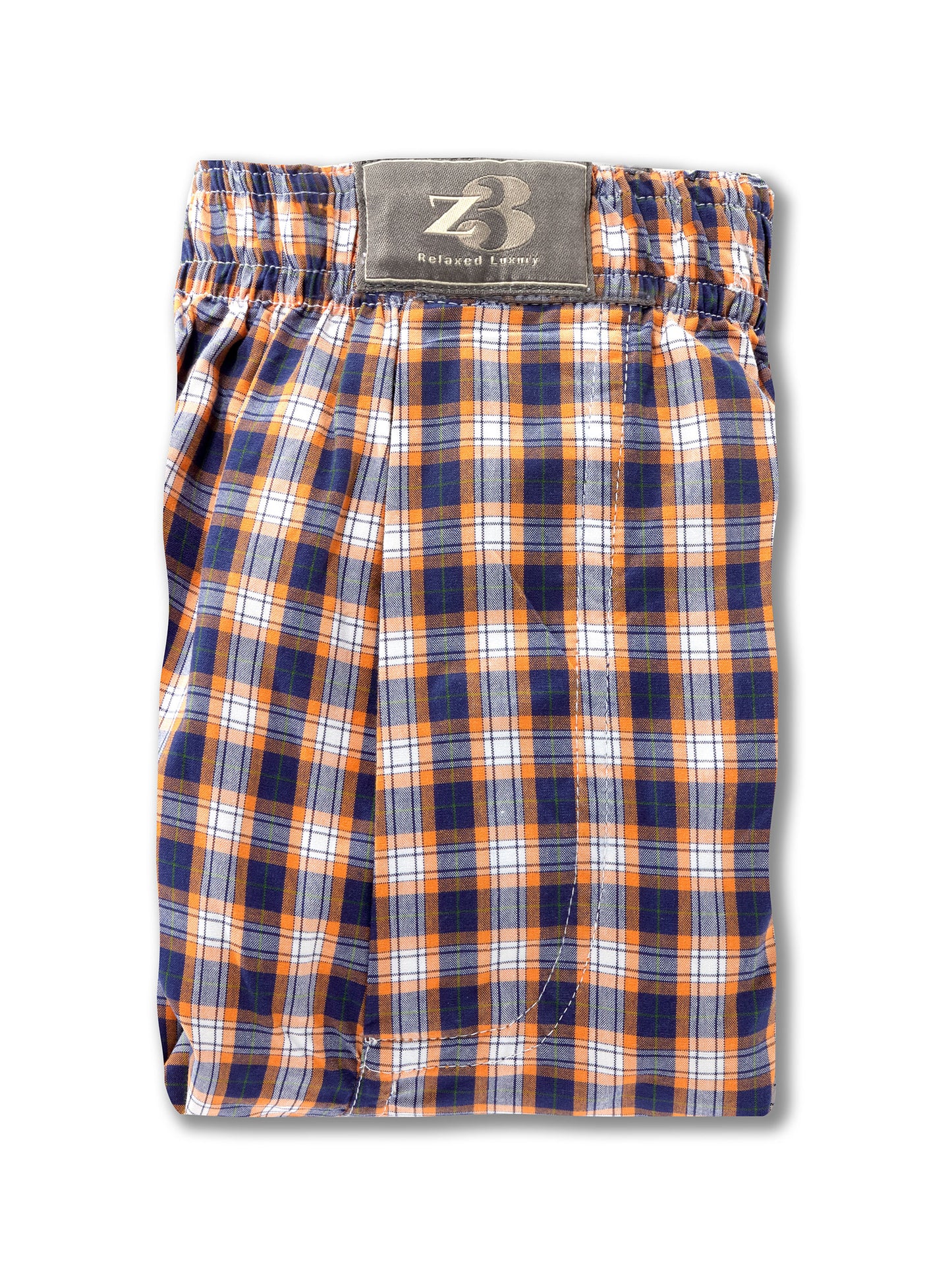 z3 Orange Check Tailored Fit Cotton Boxer Shorts