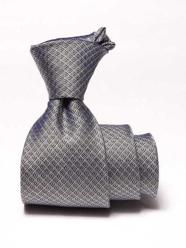 Campania Structure Black & White Silk Tie