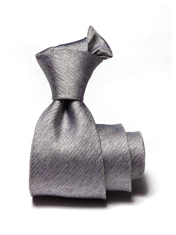 Campania Structure Medium Grey Silk Tie