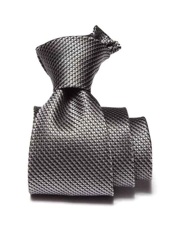 Campania Structure Medium Grey Silk Tie