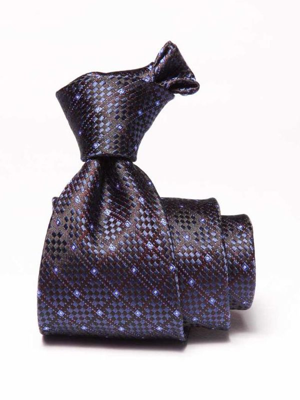 Como Check Dark Maroon Silk Tie