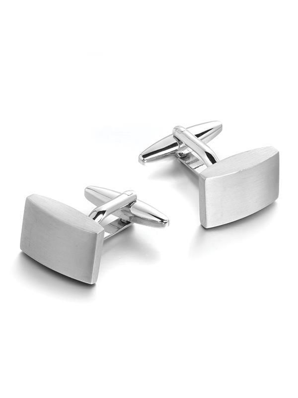 Silver Enamel Cufflinks