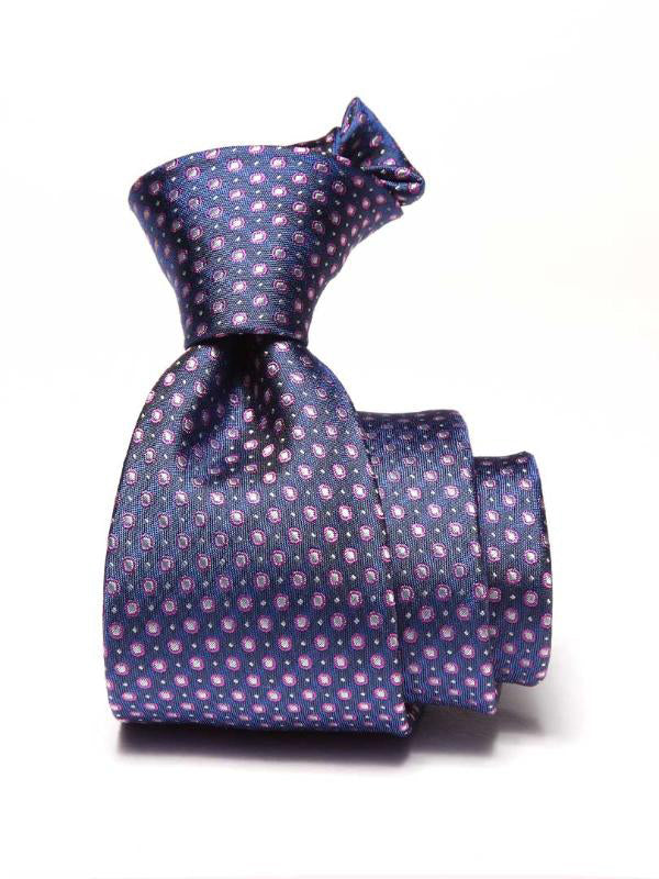 Florentine Minimal Dark Blue Silk Tie