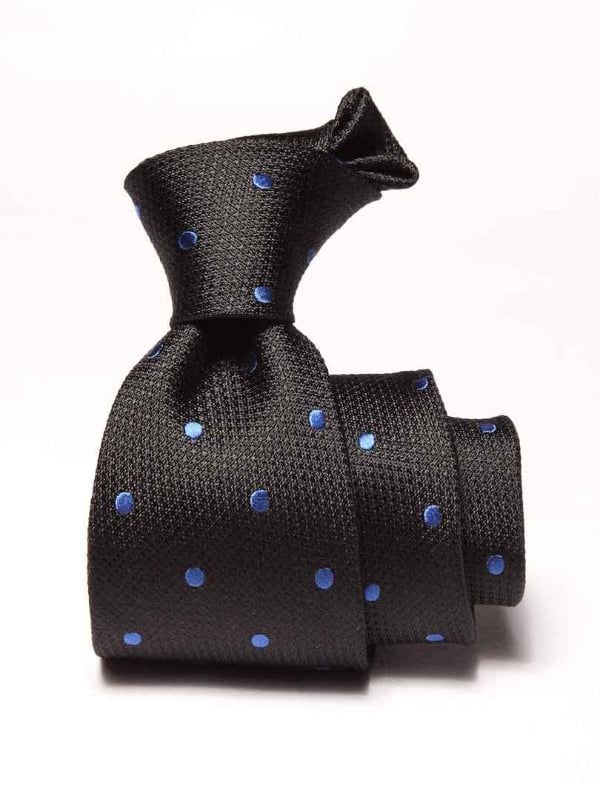 Florentine Minimal Dark Black Silk Tie