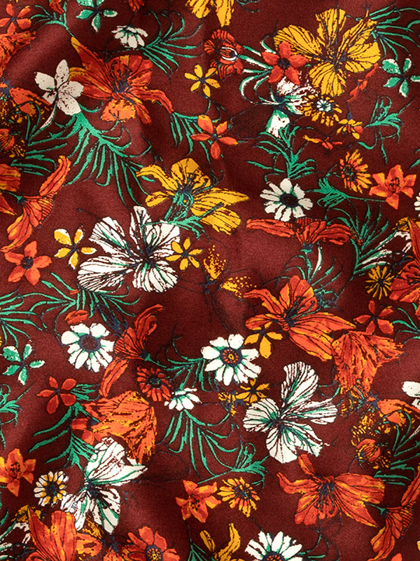 Maroon All Over Silk Pocket Square