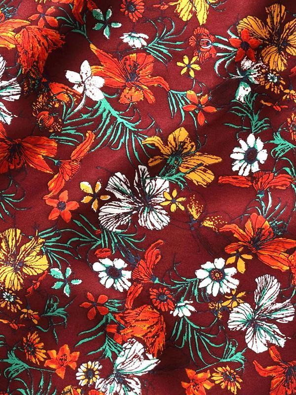 Maroon All Over Silk Pocket Square