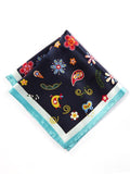 Navy All Over Silk Pocket Square