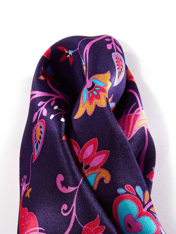 Dark Purple All Over Silk Pocket Square
