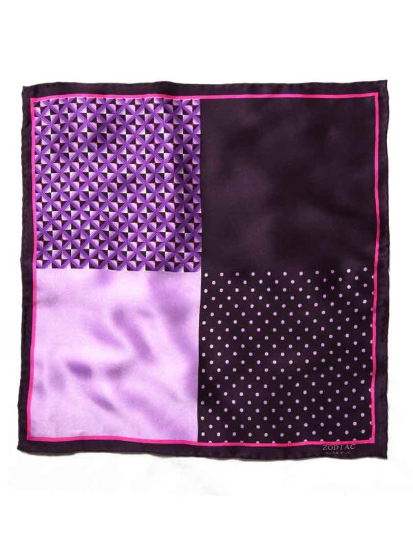 Purple/ Multi 4-in-1 Silk Pocket Square