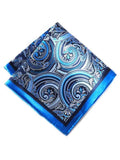 Blue Paisley Silk Pocket Square