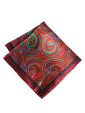 Maroon/ Red Paisley Silk Pocket Square