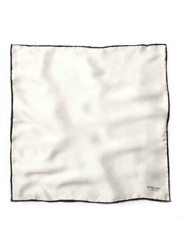Black & White Solid Silk Pocket Square