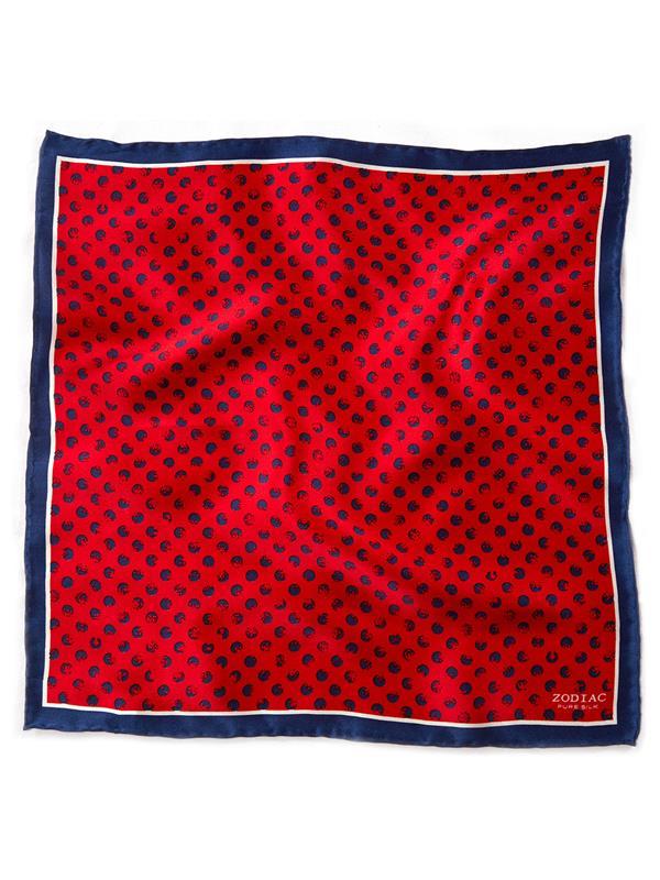 Dark Red Polka Silk Pocket Square