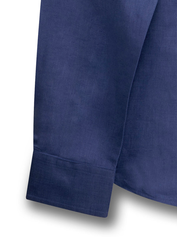 Armin Cobalt Solid Full Sleeve Single Cuff Slim Fit Party Wear Blended Shirt