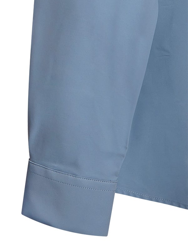 Beyer Blue Techno 4 Way Stretch Solid Full Sleeve Single Cuff Slim Fit Party Wear Blended Shirt