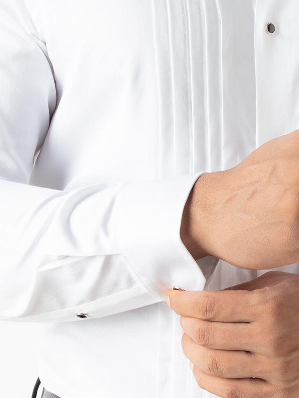 Daniel White Slim Fit Full Sleeve Cotton Tuxedo Shirt