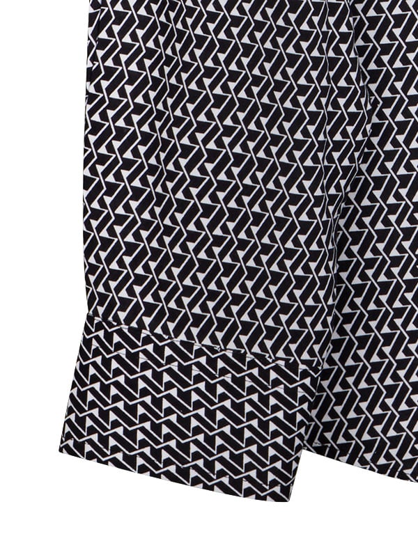 Diablo Black Printed Full Sleeve Single Cuff Slim Fit Party Wear Viscose Shirt