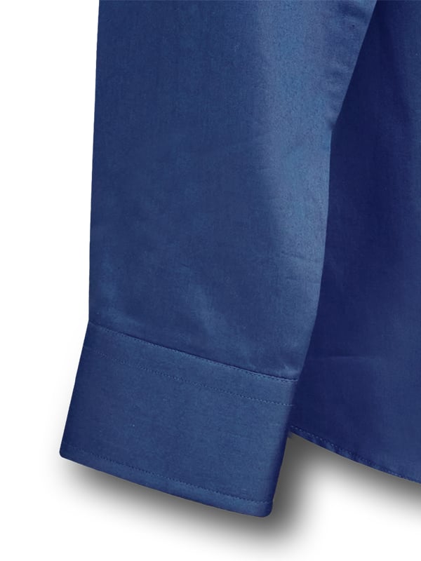 Fidel Cobalt Solid Full Sleeve Single Cuff Slim Fit Party Wear Blended Shirt