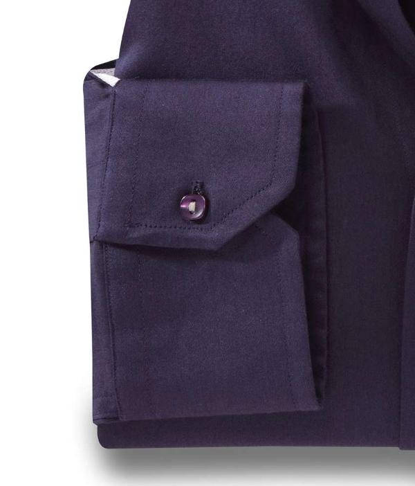 Flavio Navy Solid Full Sleeve Single Cuff Slim Fit Party Wear Blended Shirt