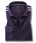 Flavio Navy Solid Full Sleeve Single Cuff Slim Fit Party Wear Blended Shirt