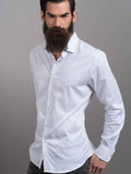 Fuse White Printed Full sleeve single cuff Slim Fit Blended Shirt