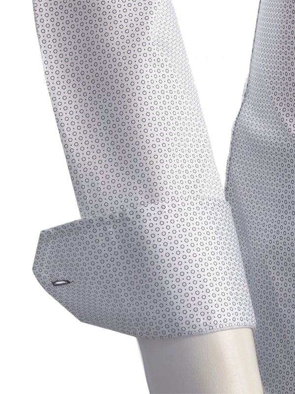 Iniesta White Printed Full Sleeve Single Cuff Slim Fit Party Wear Blended Shirt