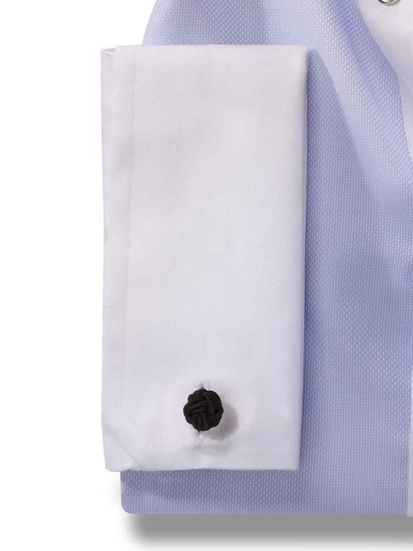 Jorah Sky Solid Full Sleeve double Cuff Slim Fit Party Wear Cotton Shirt