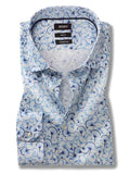 Tommaso Sky Printed Full Sleeve Single Cuff Slim Fit Party Wear Blended Shirt