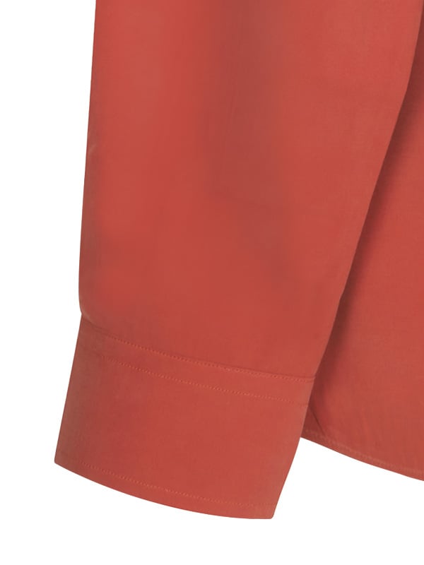 Verstappen Rust Solid “Velvet Touch†Full Sleeve Single Cuff Slim Fit Party Wear Blended Shirt