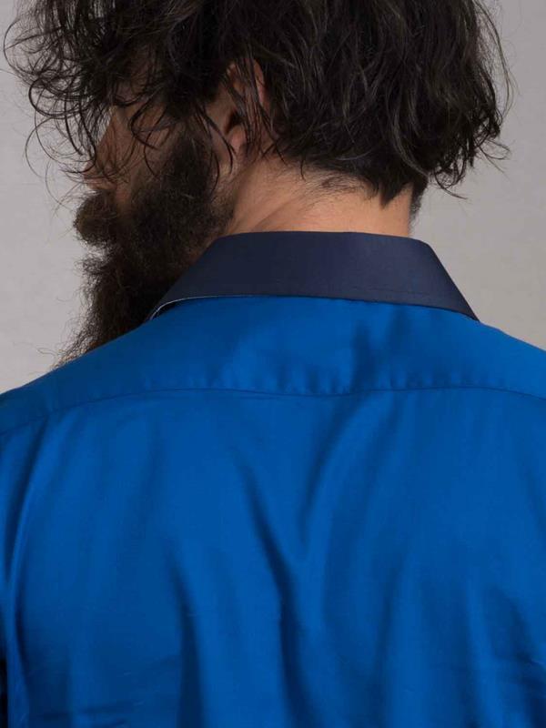 Wake Cobalt Solid Full Sleeve Single Cuff Slim Fit Party Wear Blended Shirt