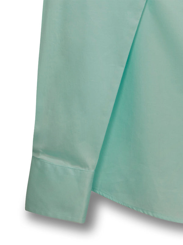 Walberg Mint Solid Full Sleeve Single Cuff Slim Fit Party Wear Blended Shirt