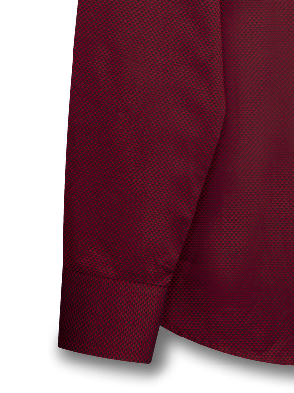 Xavi Wine Printed Full Sleeve Single Cuff Slim Fit Party Wear Cotton Shirt