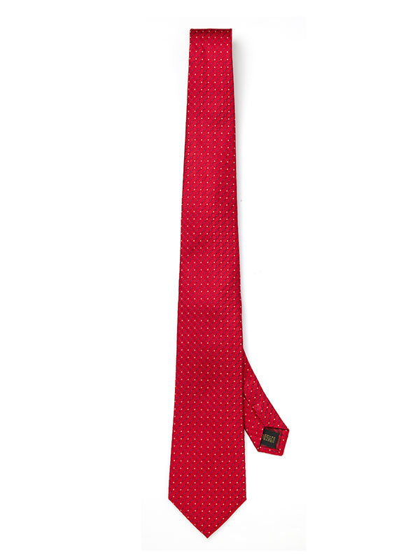 Campania Structure Medium Red Silk Tie