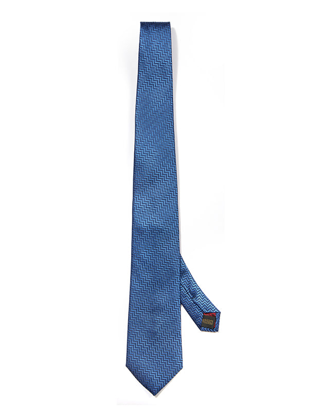 Campania Structure Solid Dark Blue Silk Tie