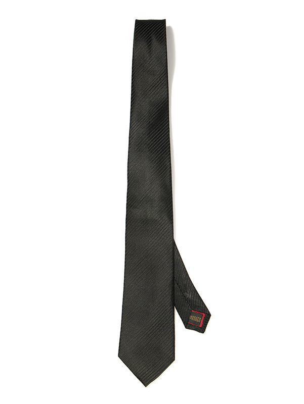 Campania Structure Solid Dark Black Silk Tie