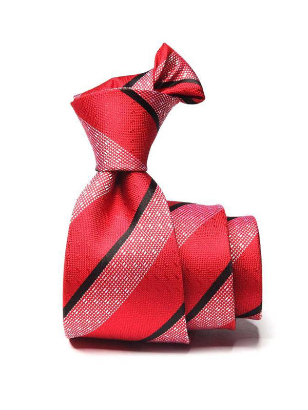 Sicilia Stripe Dark Red Silk Tie